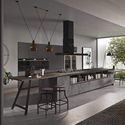 Cuisine contemporaine - Fly Evo Flo Evo - Ar-Tre - en ABS / en mélaminé / avec îlot