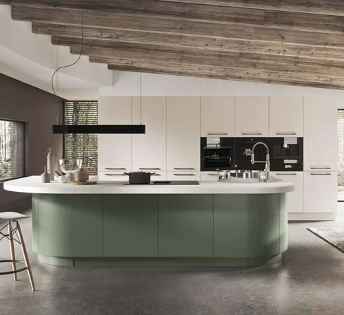 Cuisine contemporaine - Progetto Sistema Laccato - Ar-Tre - en MDF / en fibre de bois / avec îlot