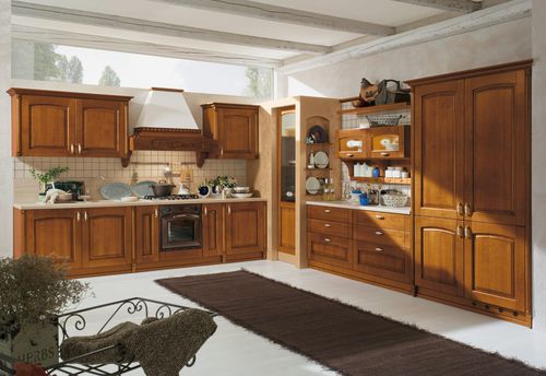 Cuisine classique - CONTESSA - Ar-Tre - en cerisier / en pierre / en métal