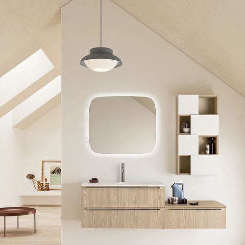 Miroir de salle de bain mural - SHAPE - ARBI - contemporain / rectangulaire / lumineux (LED)
