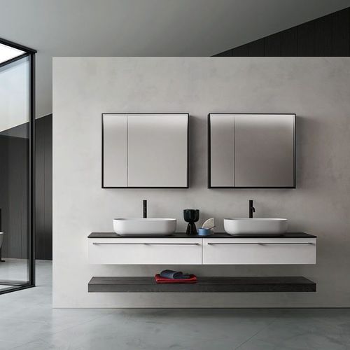 Miroir de salle de bain mural - NEBULA - ARBI - contemporain / rectangulaire / en acier inoxydable