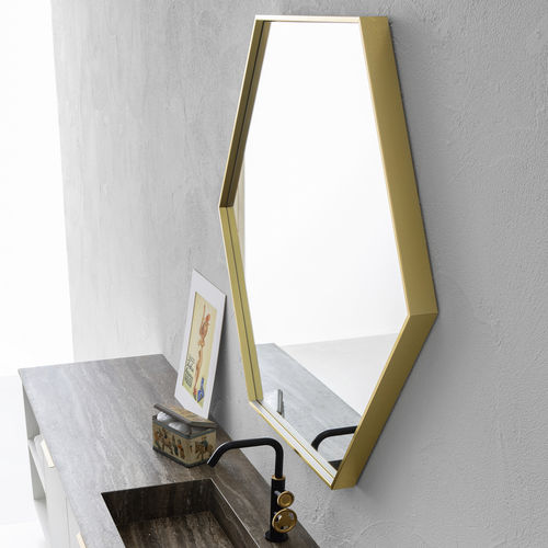 Miroir de salle de bain mural - ORO - COMPAB - contemporain / doré / lumineux (LED)