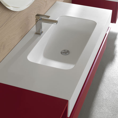 Vasque à encastrer - ENIGMA - COMPAB - en Corian® / avec mitigeur / rectangulaire