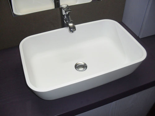 Vasque à poser - HUB - COMPAB - en Corian® / rectangulaire / contemporaine