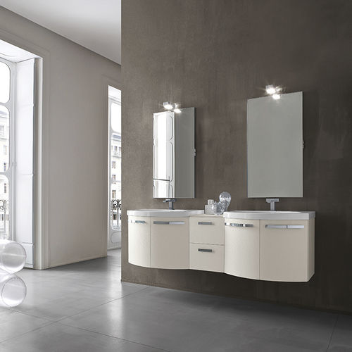 Meuble vasque double - 40 / 49 - COMPAB - suspendu / en bois laqué / contemporain