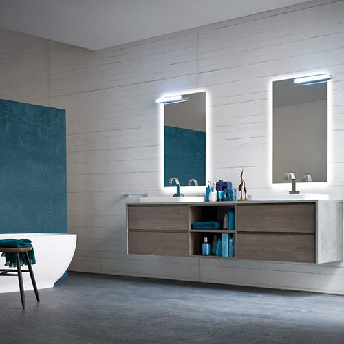 Meuble vasque double - BG08 / BG19 / BG22 / BG33 / BG36 - COMPAB - suspendu / en mélaminé / contemporain