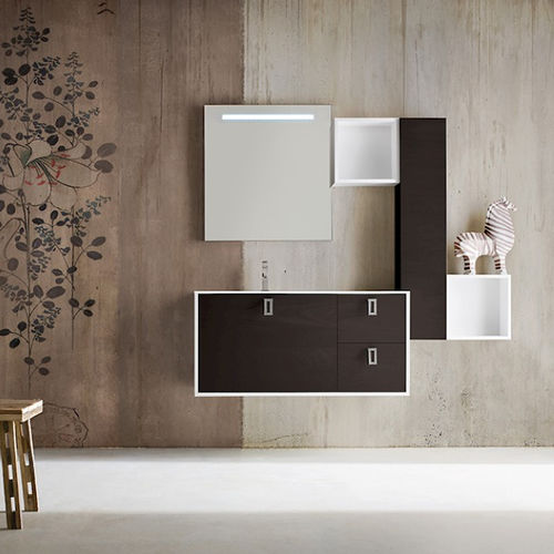 Meuble vasque suspendu - 33 / 35 / 37 / 44 / 51 / 58 / 59 - COMPAB - en bois laqué / contemporain / avec tiroirs
