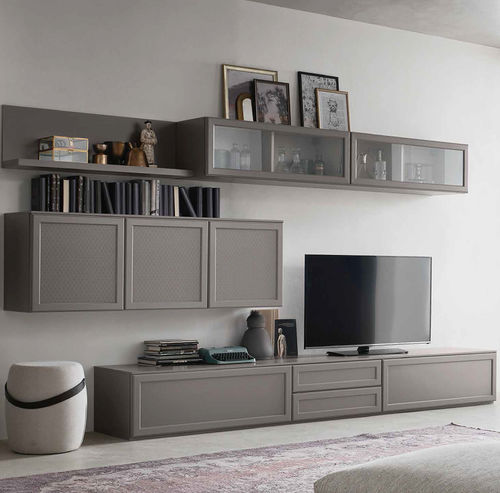Ensemble TV mural contemporain - GA0017 - Maronese - en bois laqué