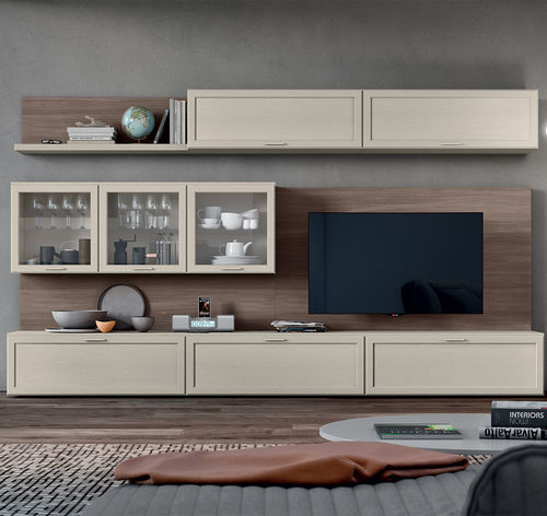 Ensemble TV mural contemporain - GA0008 - Maronese - en bois laqué / en chêne