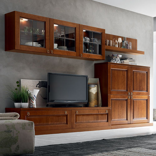 Ensemble TV mural classique - AS573 - Maronese - en bois