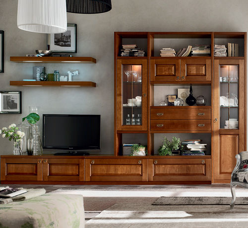 Ensemble TV mural classique - AS578 - Maronese - en bois