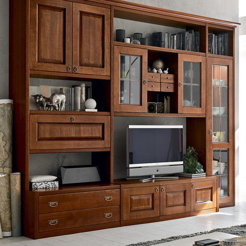 Ensemble TV mural classique - AS581 - Maronese - en bois