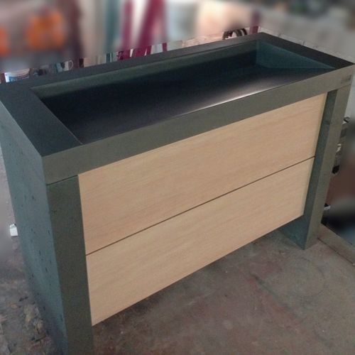 Meuble vasque à poser - BALIAN BETON Atelier - en bois / en ciment / contemporain