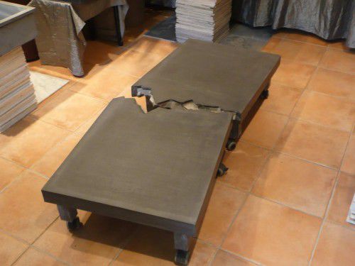 Table basse design original - BERLIN WALL - BALIAN BETON Atelier - en béton bfuhp Ductal® / rectangulaire / modulable