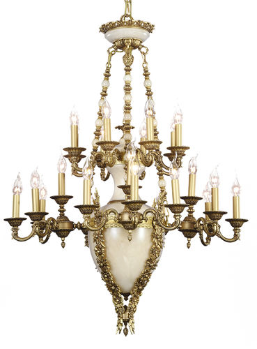 Lustre de style - 259D - RIPERLAMP ILUMINACION - en laiton / en albâtre / à incandescence