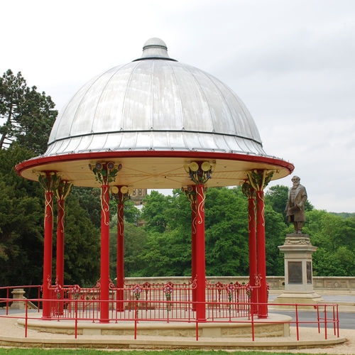 Toiture en zinc - SALTAIRE BANDSTAND - Peters Roofing - aspect métal / à joint debout / courbée