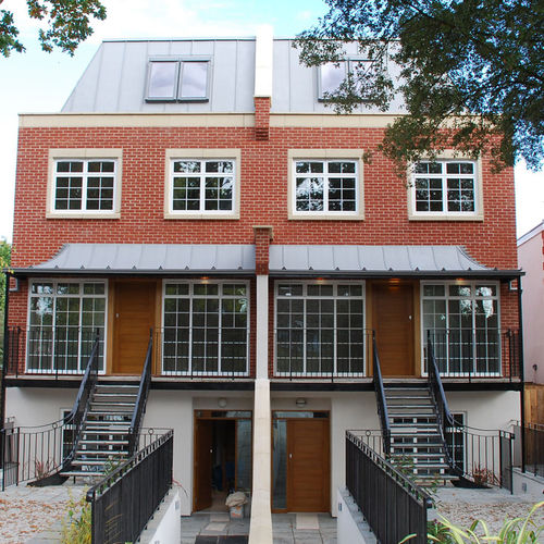Couverture de toit en zinc - CONTEMPORARY HOUSES - Peters Roofing - aspect ardoise / à joint debout / courbée