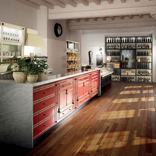 Comptoir de bar - TOSCANA - Frigomeccanica - en bois / en inox / droit