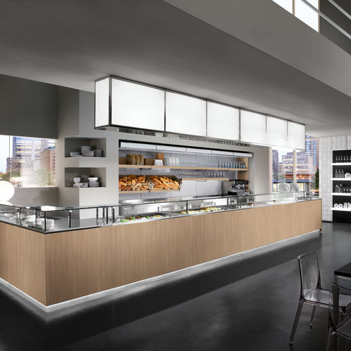 Comptoir de bar - MULTIFOOD - Frigomeccanica - en bois / en inox / droit