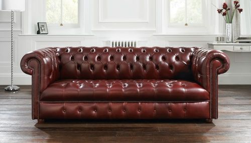 Canapé de style chesterfield - WINDSOR - distinctive chesterfields - en cuir / marron / 2 places