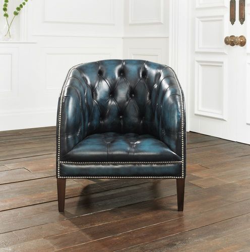 Fauteuil de style chesterfield - BURGHLEY - distinctive chesterfields - en cuir