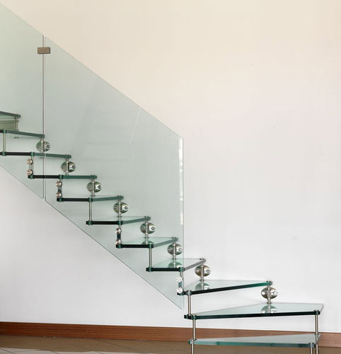 Escalier quart tournant - Swing Light Infinity - CAST DESIGN - à marches en verre / structure en acier inoxydable / résidentiel