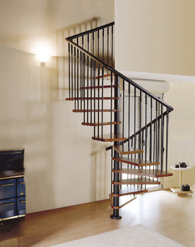 Escalier en colimaçon carré - E7Q - CAST DESIGN - à marches en bois / résidentiel / d'intérieur