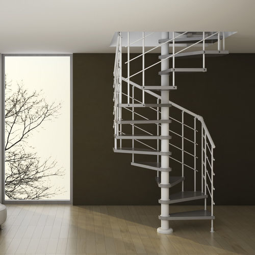 Escalier en colimaçon carré - K8Q - CAST DESIGN - à marches en bois / structure en acier inoxydable / résidentiel