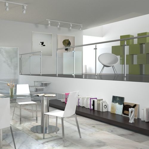 Garde-corps en inox - View - CAST DESIGN - en fer / à panneaux en verre / d'intérieur