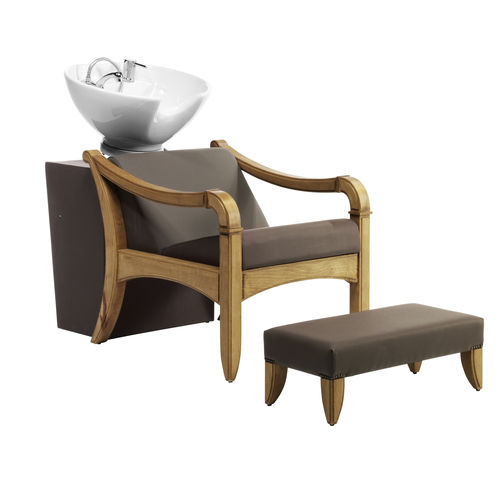 Bac à shampoing avec repose-pieds - FEDE WASH - SEAP SA - en simili cuir / design original / 1 place