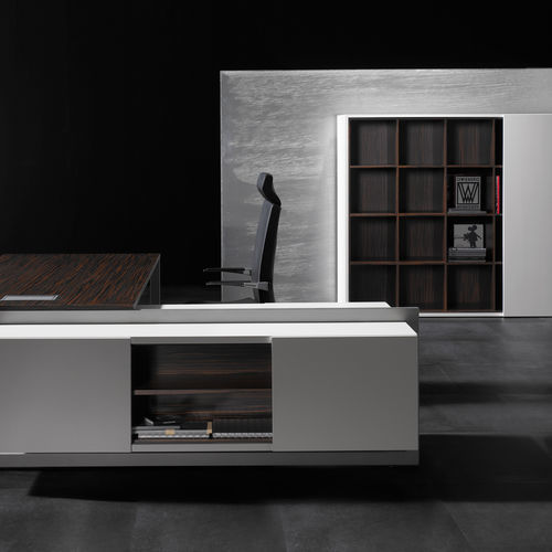 Armoire de classement haute - VEKTOR - Forma 5 - en placage de bois / à tiroirs / à portes coulissantes