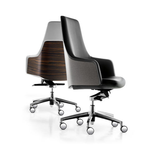 Fauteuil de direction contemporain - CUORE - Forma 5 - en tissu / en aluminium / tapissé