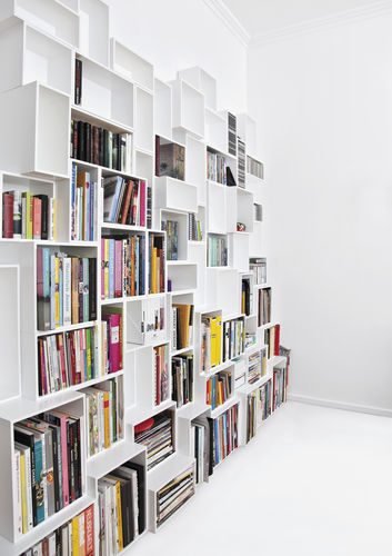 Bibliothèque modulable - Cubit - contemporaine / en MDF / blanche