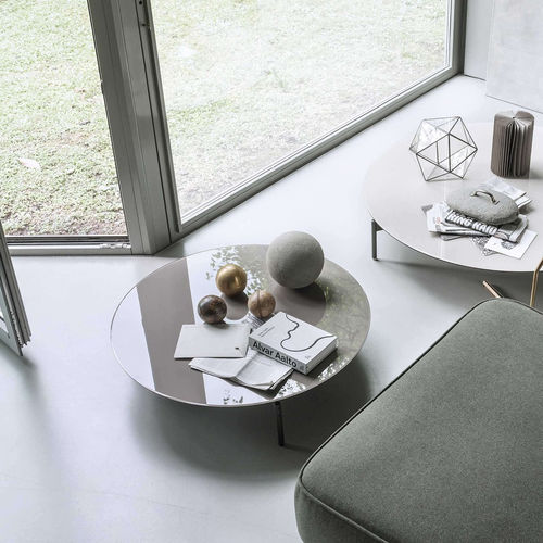 Table basse contemporaine - CRUISE - LEMA Home - en verre laqué / en bois laqué / avec piètement en métal