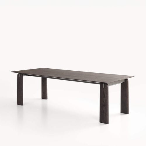 Table à manger contemporaine - JIKU - LEMA Home - en grès cérame / avec piètement en chêne / rectangulaire