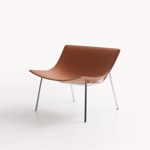Fauteuil vintage - OMEGA - LEMA Home - en cuir / en métal / marron