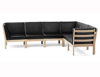 Canapé d'angle - GE 280  - Getama Danmark - contemporain / en cuir / noir