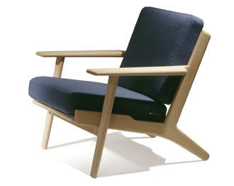 Fauteuil contemporain - 290 EASAY CHAIR - Getama Danmark - en cuir / par Hans J. Wegner