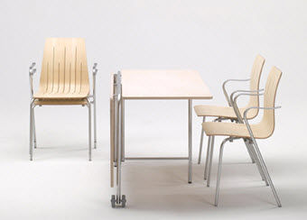Table contemporaine - 05800 - Getama Danmark - en érable / rectangulaire / pliante