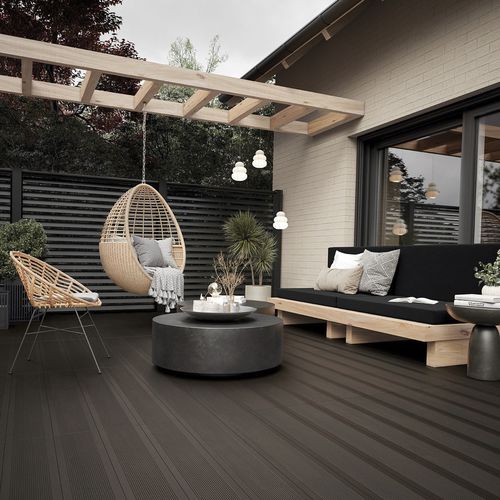 Lame de terrasse en porcelaine - TEK - Recer - grise / marron / aspect bois