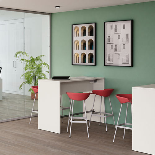 Table mange-debout contemporaine - POP PANEL - Frezza - en mélaminé / avec piètement en métal / rectangulaire
