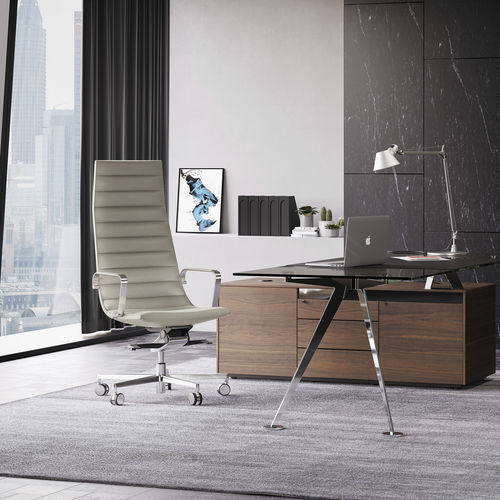 Fauteuil de direction contemporain - KEY - Frezza - en mousse de polyuréthane / en acier / avec repose-tête