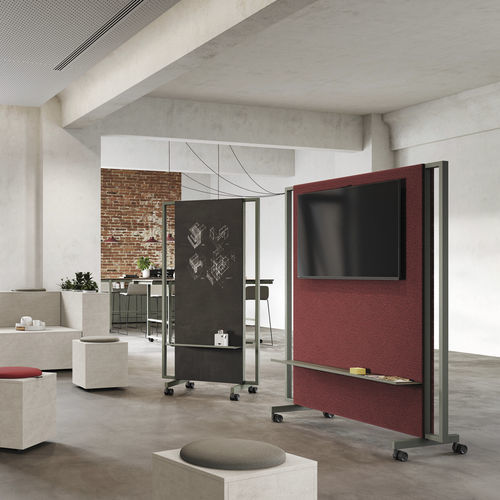 Cloison mobile - BE.1 - Frezza - en bois / en métal / en tissu