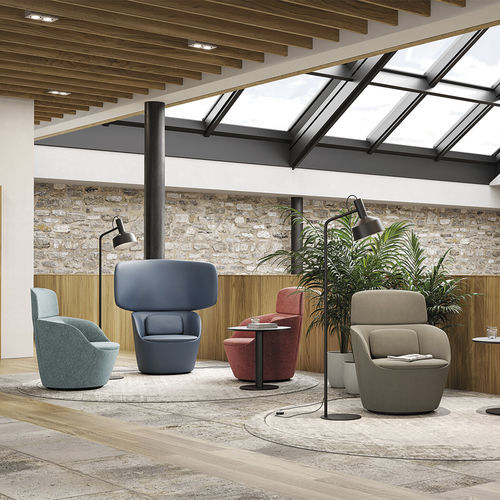 Fauteuil contemporain - RADAR - Frezza - en tissu / en cuir / en mousse de polyuréthane