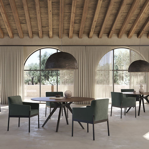 Fauteuil visiteur contemporain - STAND - Frezza - en tissu / en mousse / en bois