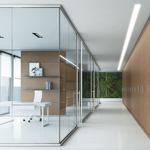 Cloison amovible - K EVO - Frezza - en verre / mélaminée / professionnelle