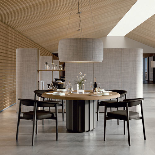Guéridon contemporain - SABREE - Frezza - en placage de bois / en bois laqué / en chêne