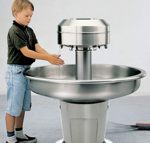 Rince-mains sur pied - ISN - Intersan - ronde / en acier inoxydable / professionnelle