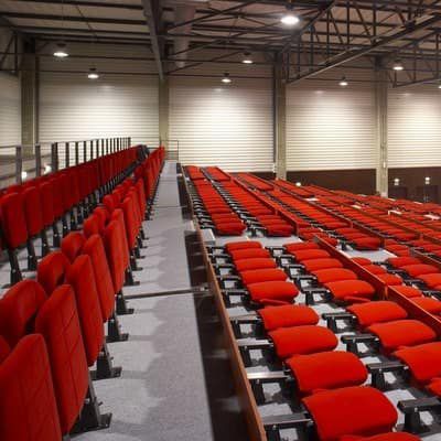 Gradin télescopique - DOUBLE ROW BLEACHER - MASTER INDUSTRIE - escamotable / avec fauteuil escamotable / automatisé