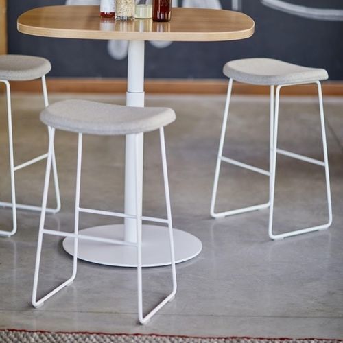 Tabouret de bar contemporain - TATE - Cappellini - en cuir / en tissu / avec piètement en acier inoxydable